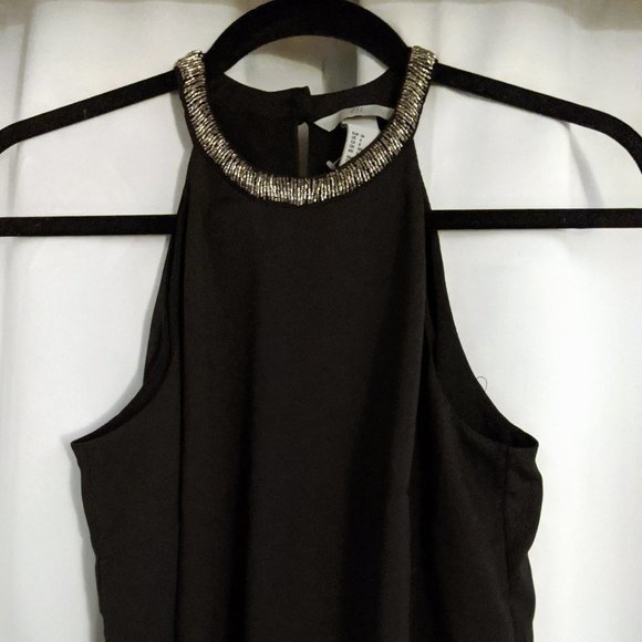 H&M Black Beaded Shift Cocktail Dress - Size 6 - Picture 1 of 6